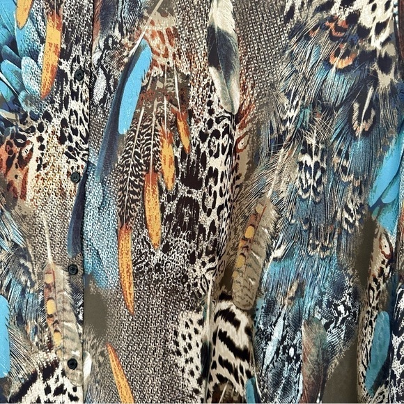 Avenue Plus Tunic Top Blouse Feather Designs NWT 26/28 - Picture 5 of 6